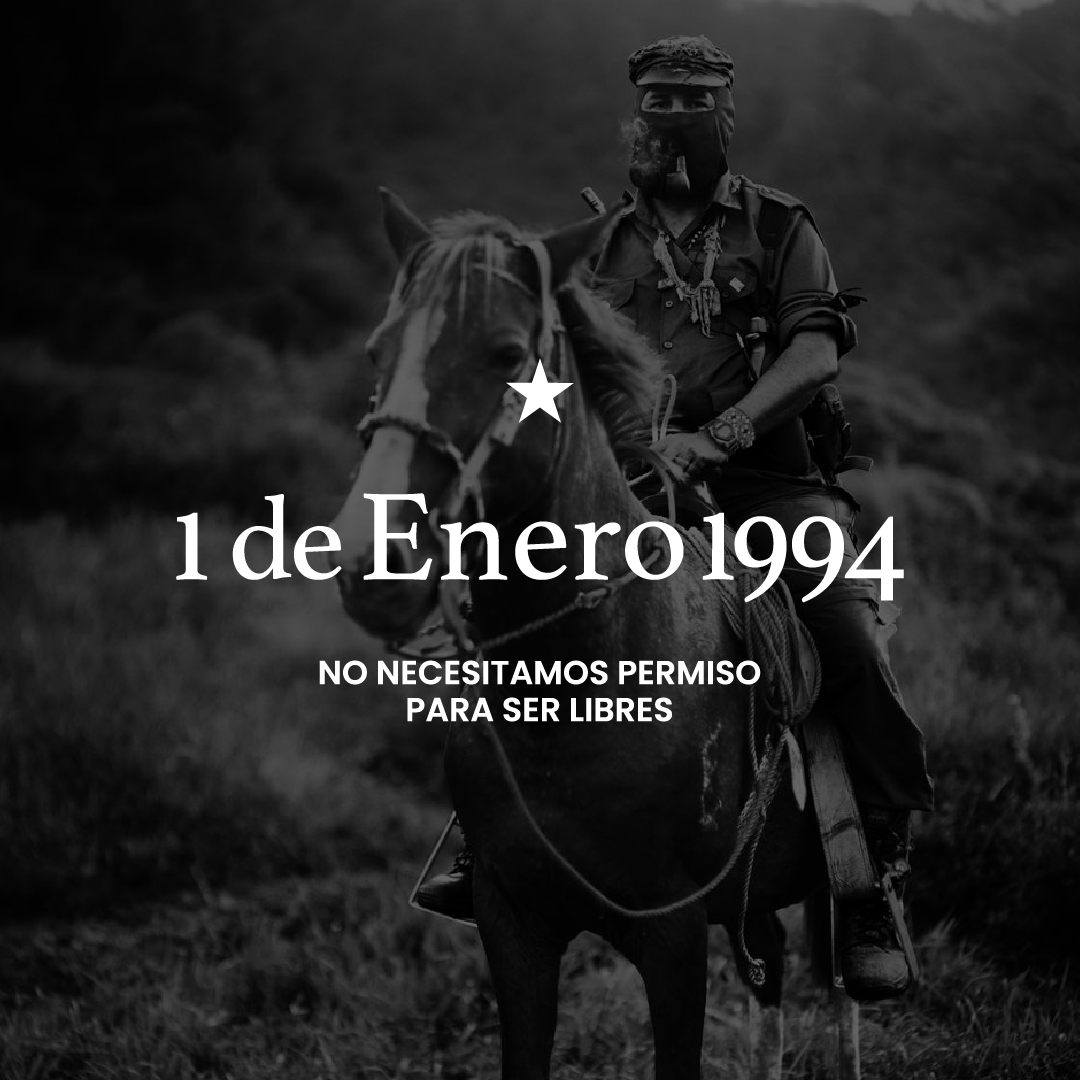 Maglietta Insurrezione Zapatista - 1° gennaio 1994 - No necesitamos permiso para ser libres